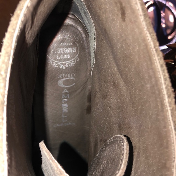 Grey spiked Jeffrey Campbell heels. - Picture 3 of 4